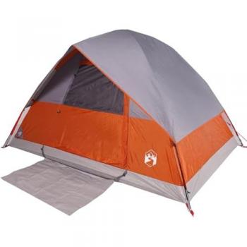 Tienda de campaña iglú para 4 personas impermeable naranja