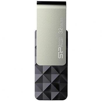Silicon Power Blaze B30 -  Memoria USB para Windows / Mac 32GB giratorio USB 3.0, color negro