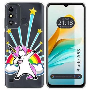 Funda de Silicona Transparente para ZTE Blade A53 con Diseño de Unicornio y Dibujos