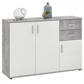 Cómoda de Almacenaje Albi, 120,5 cm de Ancho, 3 Puertas y 2 Cajones