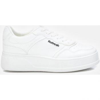 Zapatillas deportivas REFRESH para mujer en color blanco, con cierre de cordones, piso de goma antideslizante y un poco de plataforma