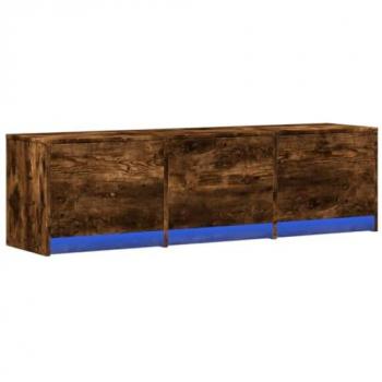Mueble de TV LED madera ingeniería roble ahumado 140x34x40 cm, Soporte de TV, aparador de TV, Mueble HiFi, Banco de TV, Armario de TV