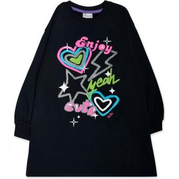 Tuc Tuc - Vestido de niña de felpa negro K-pop