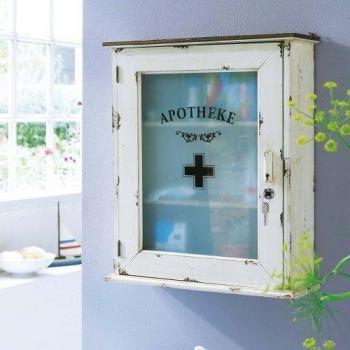 Gabinete para medicinas, blanco envejecido