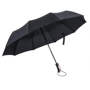 Paraguas Plegable Automático, ICOCO Paraguas Grande con Revestimiento Impermeable Resistente al Viento para Viaje para 2-3 Personas Compacto y Ligero para Mujer y Hombre, Negro