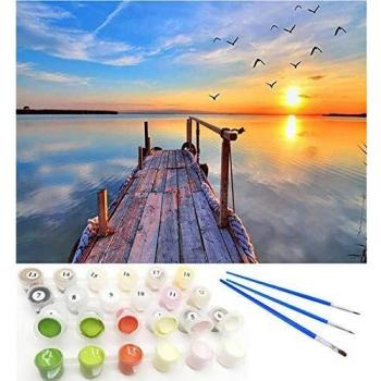 YFWUQI Pintar por Numeros Adultos Niñost Principiantes, DIY Paint by Numbers, Pintura por Numeros Pintura al óleo para Decoración de Paredes del Hogar