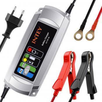 INTEY Cargador de batería inteligente 5 Amp para baterías de 6/12v, Fácil de operar y llevar, Buena aplicabilidad, Precioso con más amperio de carga