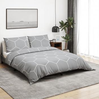 Juego de edredón y funda nórdica gris 140x200 cm en algodón