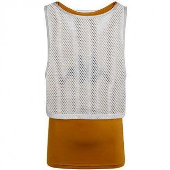 Kappa Adyt Camiseta sin Mangas, Mujer, Blanco/Amarillo Oro, L
