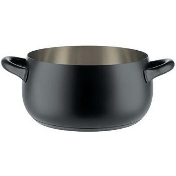 Alessi SG101/24 B – Cacerola, acero inoxidable, Negro, 24 cm