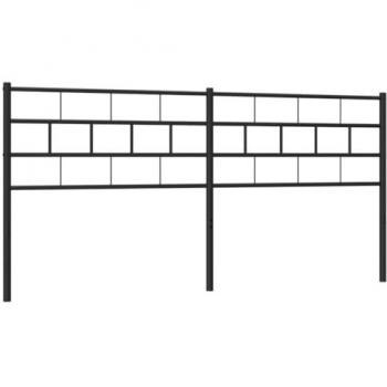 vidaXL Metal Headboard Black 193 cm