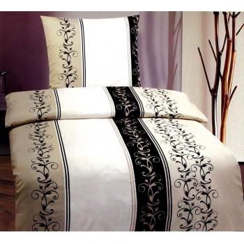 Bettenpoint - Juego de ropa de cama, microfibra, con cremallera, 4 piezas: 2 fundas nórdicas de 155 x 220 + 2 fundas de almohada de 80 x 80 cm, color beige
