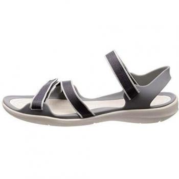 Crocs Swiftwater Webbing Sandal W, Sandalias con Punta Abierta para Mujer, Gris