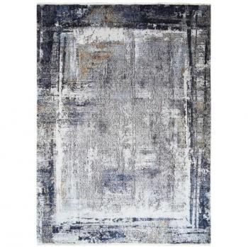 Alfombra extra suave efecto vintage 120 x 170 cm gris