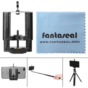 Fantaseal® Dispositivo de Montaje de abrazadera Trepod Monte Adaptador de Teléfono Celular Móvil Teléfono clip pinza Cuna autofoto palillo de adaptador de montaje Tripied Monopod con tornillos de 1/4 '' para iPhone 7+/ 7/ 6S+/ 6S/ 6+/ 6/ 5/ 5C/ 4S/ 4 