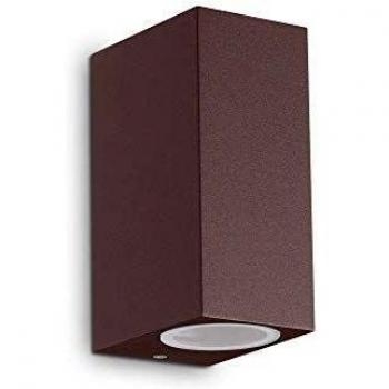 Aplique de jardín Up Aluminio Café 2 bombillas 15cm