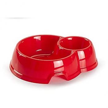 Acan Tradineur - Comedero Bebedero Doble para Mascota, Color Surtido, 25 x 19,5 x 6 cm