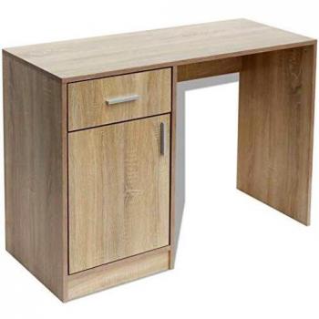 vidaXL Escritorio con cajón y armario roble 100x40x73 cm