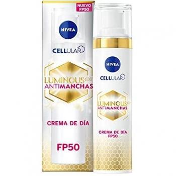 NIVEA Cellular Luminous 630 Antimanchas Crema De Día Fp50 Fluido Triple Protección, Crema Iluminadora De Cuidado Facial, Tratamiento Antimanchas Con Fp50, Estándar, Vanilla, 40 Mililitro
