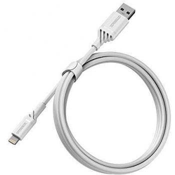 Cable USB-A a Lightning OtterBox 1M, MFi Certificado, Ultra-Rresistente, Blanco Cloud Sky
