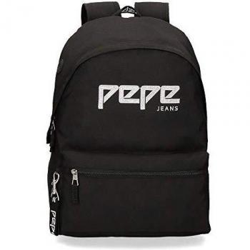 Pepe Jeans Uma Mochila Negro 31x42x17,5 cms Poliéster 22.79L