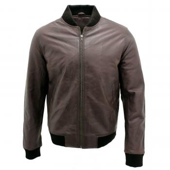 Infinity Leather Men's Retro Varsity Bomber Jacket - Brown - Size 2XL