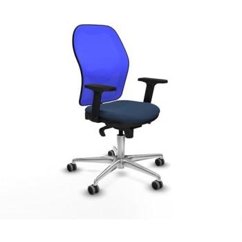 Silla Gaming Jorquera Sincro Azul Marino con Malla y Similpiel, Brazos Regulables, Base de Aluminio y Ruedas Engomadas 65mm