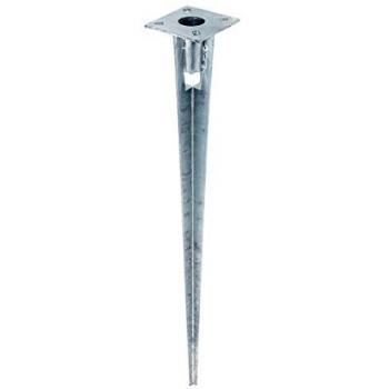 Tubo de anclaje para postes de acero, 38 mm de diámetro, longitud 750 mm, galvanizado