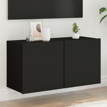 Mueble para TV de pared negro 80x30x41 cm vidaXL, Mueble de salón, Mesa de TV