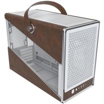 Caja Montech Heritage Mini-Torre Blanco/Marrón, Ventana Templada, USB-C 3.2, Soporta GPU hasta 400mm y AIO de 360mm