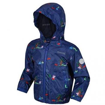 Regatta Kids Water Repellent Peppa Pig Muddy Puddle Waterproof Jacket, New Royal, Size: 18-24 Months