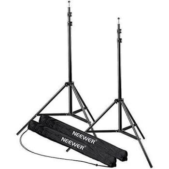 Neewer Soporte Tripode de Luz para Fotografía en Estudio, Vídeo, Retrato y Fotografía de Iluminación, Reflectores, Softboxes, Parasoles y Fondos, 210 cm, 2 Piezas