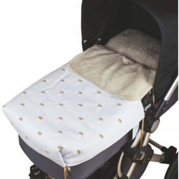 Saco de Coche o capazo Universal Rosy, Fabricado en ecopiel Blanco Camel