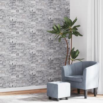 Papel pintado 3D aspecto piedra gris y marrón 10x0,53 m no tela
