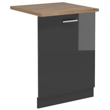 Tapa del Lavavajillas R-Line, Antracita Alto Brillo, 60 cm, ET Roble