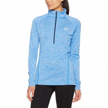 Under Armour Tech 1/2 Zip-Twist Camiseta de Manga Larga, Mujer, Azul