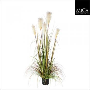 Planta Artificial Pluimgras Foxtail 150cm con Maceta Ø70cm - Mica Decorations