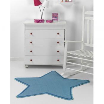 Mora Spain Alfombra Infantil Estrella Suave Antideslizante Azul