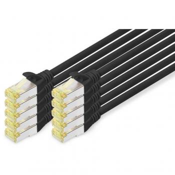 Digitus CAT 6A S/FTP Patch Cable Set, 10 Pieces, 0.25m, Black