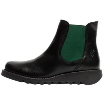 Fly London Salv Women's Black Leather Wedge Chelsea Boots
