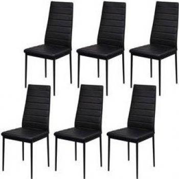 Juego de 6 sillas Emiset Polipiel Negro