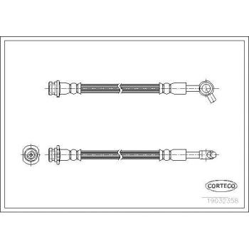 Latiguillo de freno CORTECO 19032358 - manguera flexible para frenos, fabricado con materiales de alta calidad, resistencia a la presión y temperaturas extremas, cumple con normativas de seguridad automotriz