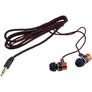 Auriculares metálicos estéreo Bluetooth USB con aislamiento de ruido y cable tejido reflectante 3,5mm