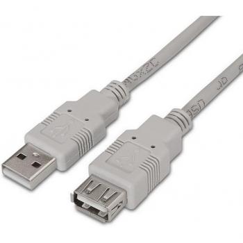 Cable Alargador USB 2.0 Aisens A101-0012/ USB Macho - USB Hembra/ 1m/ Beige