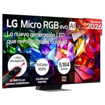 TV LG Micro LED RGB evo 86 4K UHD - Procesador α11 AI Gen3, Smart TV, Sin Reflejos, Dolby Vision y Atmos, VRR 165Hz