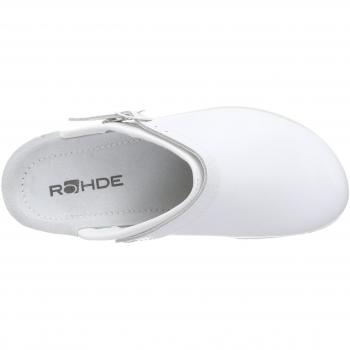Rohde Naturana-D 1441 - Zuecos de cuero para mujer, Blanco, 39