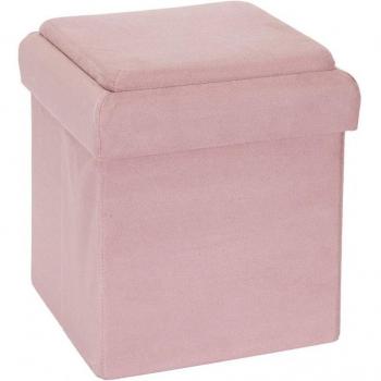 Pouf-Cofre Plegable Rosa 27 x 27 x 29 cm - Espacio y Elegancia Interior