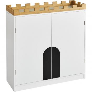 SoBuy KMB44-W Cómoda para niños, estantería para libros y juguetes, armario auxiliar con diseño de candado, dimensiones aproximadas 86 x 30 x 87 cm