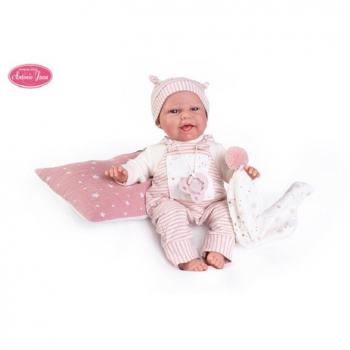 ANTONIO JUAN Recién Nacida Baby Clara Palabritas con Cojín y Dou Dou 34cm Voz 70252
