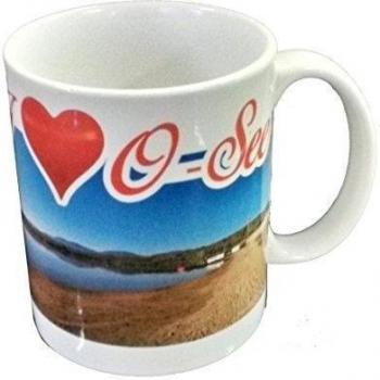 Taza de I Love o-mar - protector de pantalla para todos los, los que nuestra sureste borde baggersee de Alemania en el corazón.